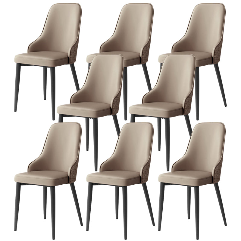 Leather Dining Chair Parsons Armless Side Chair for Restaurant