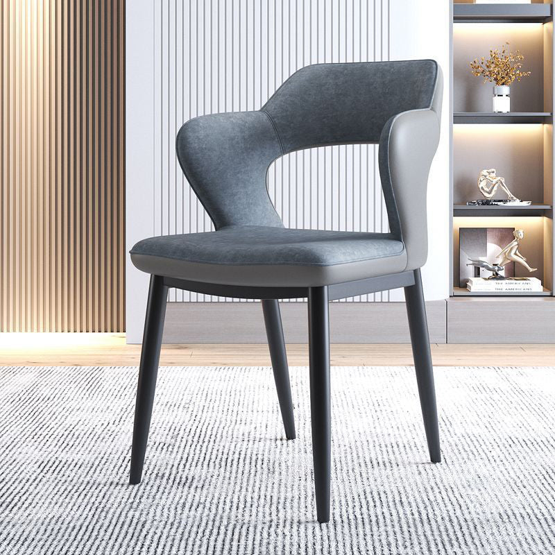 Metal Modern Style Side Chair Open Back Dining Side Chair Set