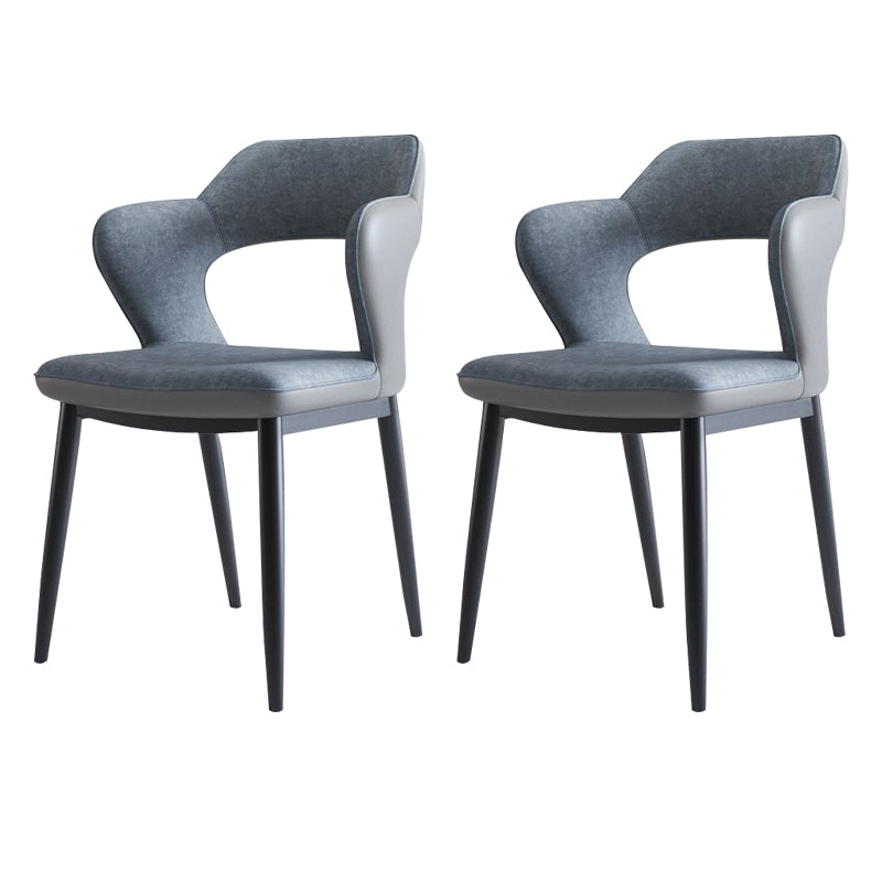 Metal Modern Style Side Chair Open Back Dining Side Chair Set