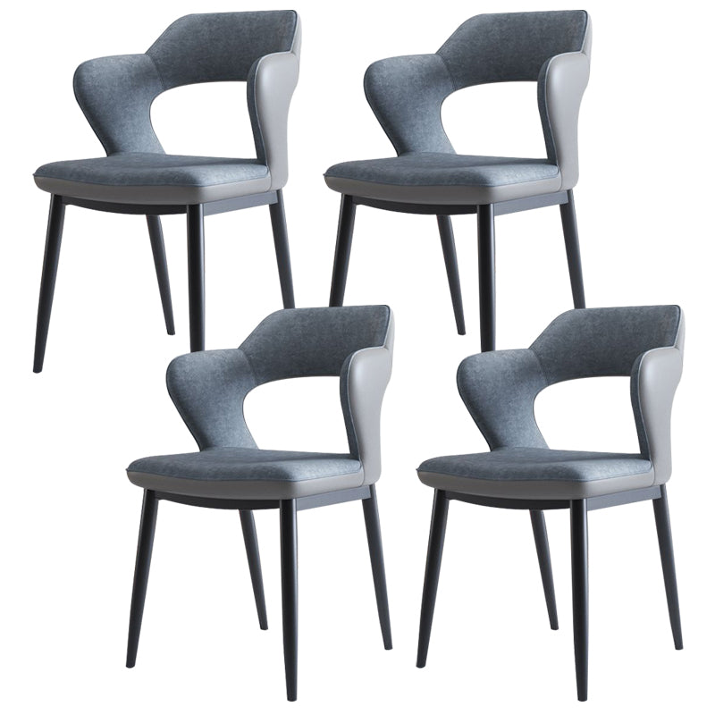 Metal Modern Style Side Chair Open Back Dining Side Chair Set