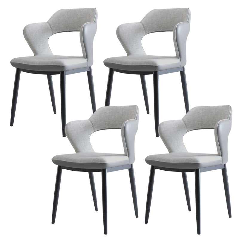 Metal Modern Style Side Chair Open Back Dining Side Chair Set