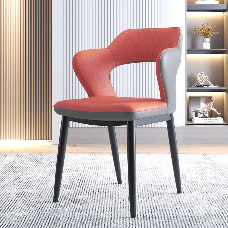 Metal Modern Style Side Chair Open Back Dining Side Chair Set