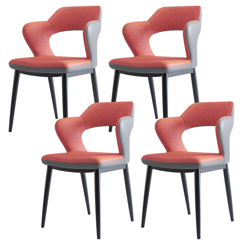 Metal Modern Style Side Chair Open Back Dining Side Chair Set