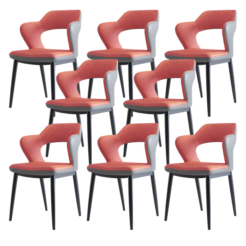 Metal Modern Style Side Chair Open Back Dining Side Chair Set