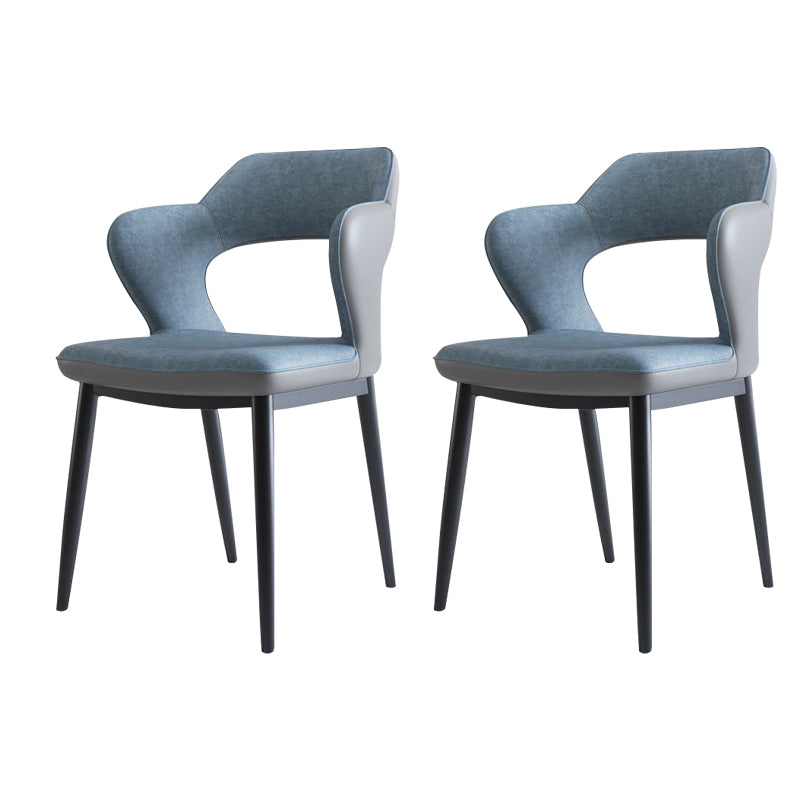 Metal Modern Style Side Chair Open Back Dining Side Chair Set