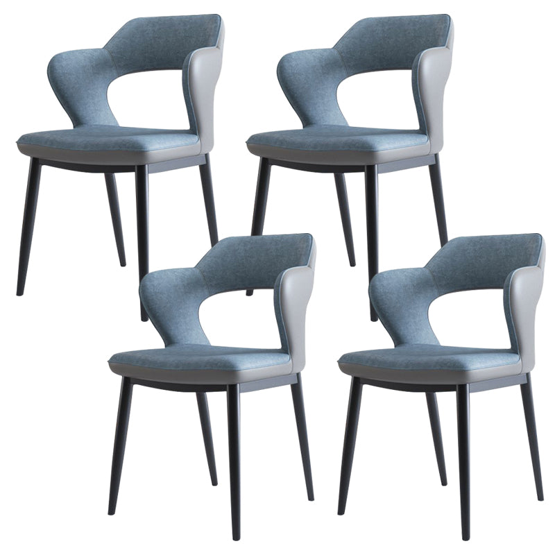 Metal Modern Style Side Chair Open Back Dining Side Chair Set