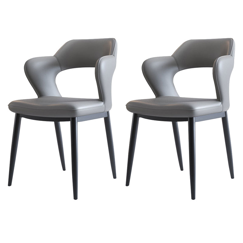 Metal Modern Style Side Chair Open Back Dining Side Chair Set