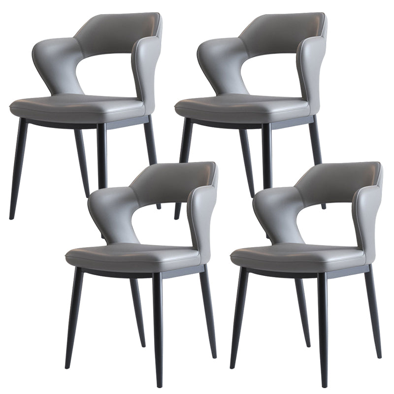 Metal Modern Style Side Chair Open Back Dining Side Chair Set