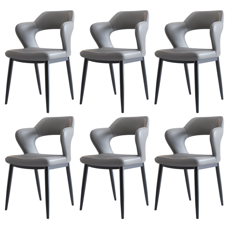 Metal Modern Style Side Chair Open Back Dining Side Chair Set