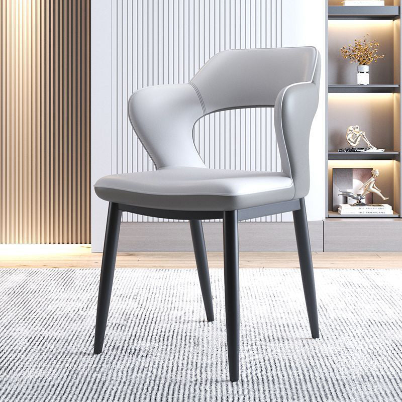 Metal Modern Style Side Chair Open Back Dining Side Chair Set