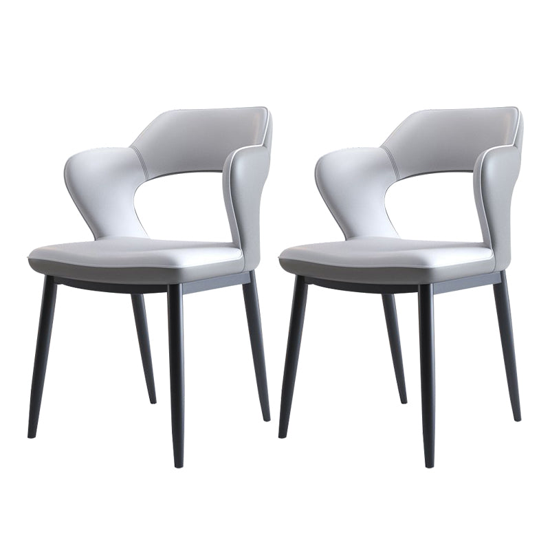 Metal Modern Style Side Chair Open Back Dining Side Chair Set