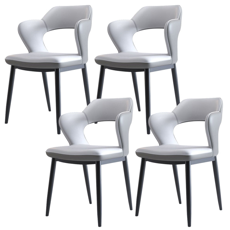 Metal Modern Style Side Chair Open Back Dining Side Chair Set