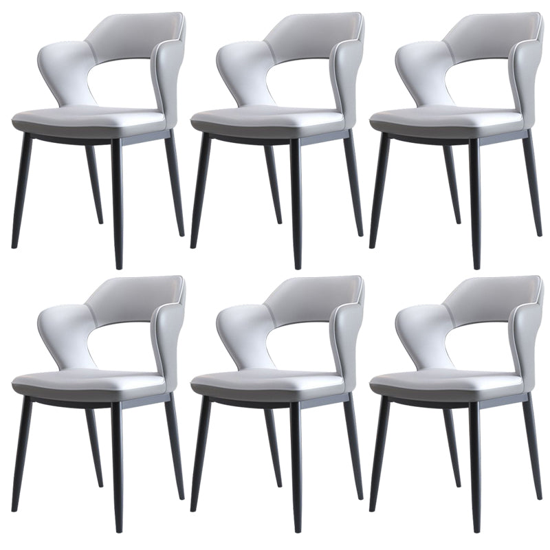 Metal Modern Style Side Chair Open Back Dining Side Chair Set