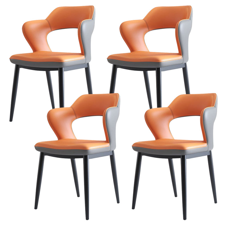 Metal Modern Style Side Chair Open Back Dining Side Chair Set