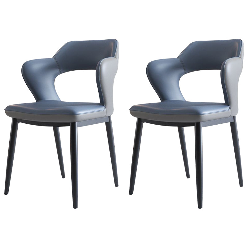 Metal Modern Style Side Chair Open Back Dining Side Chair Set