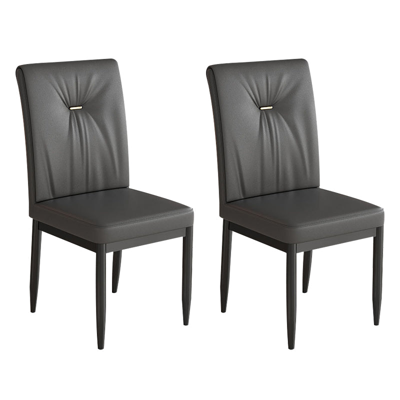 Leather Dining Chair Upholstered Home Dining Armless Side Chair