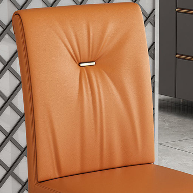 Leather Dining Chair Upholstered Home Dining Armless Side Chair