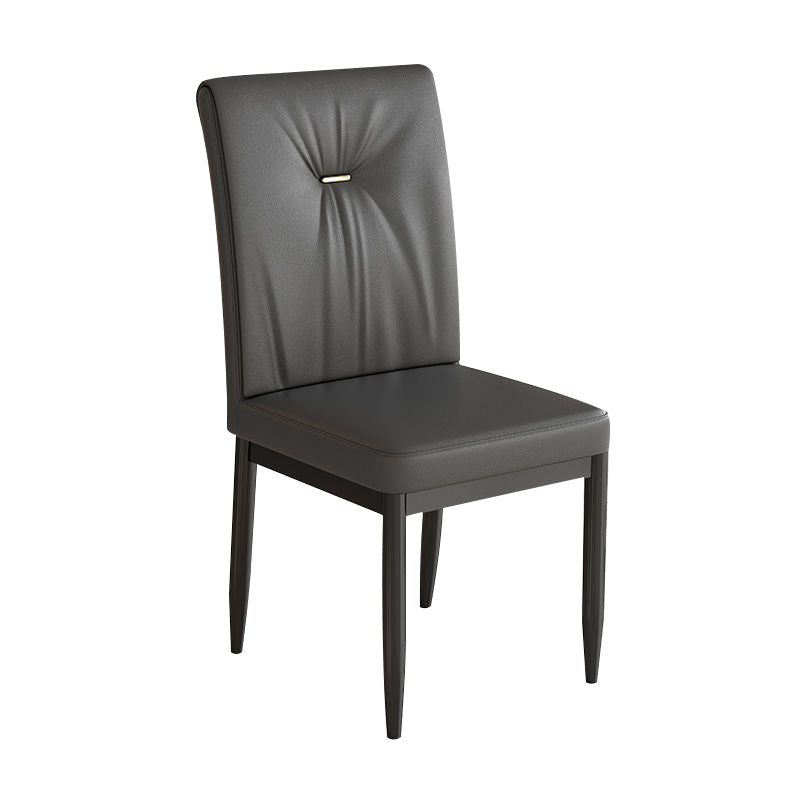 Leather Dining Chair Upholstered Home Dining Armless Side Chair
