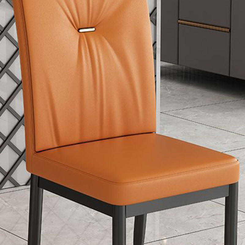 Leather Dining Chair Upholstered Home Dining Armless Side Chair