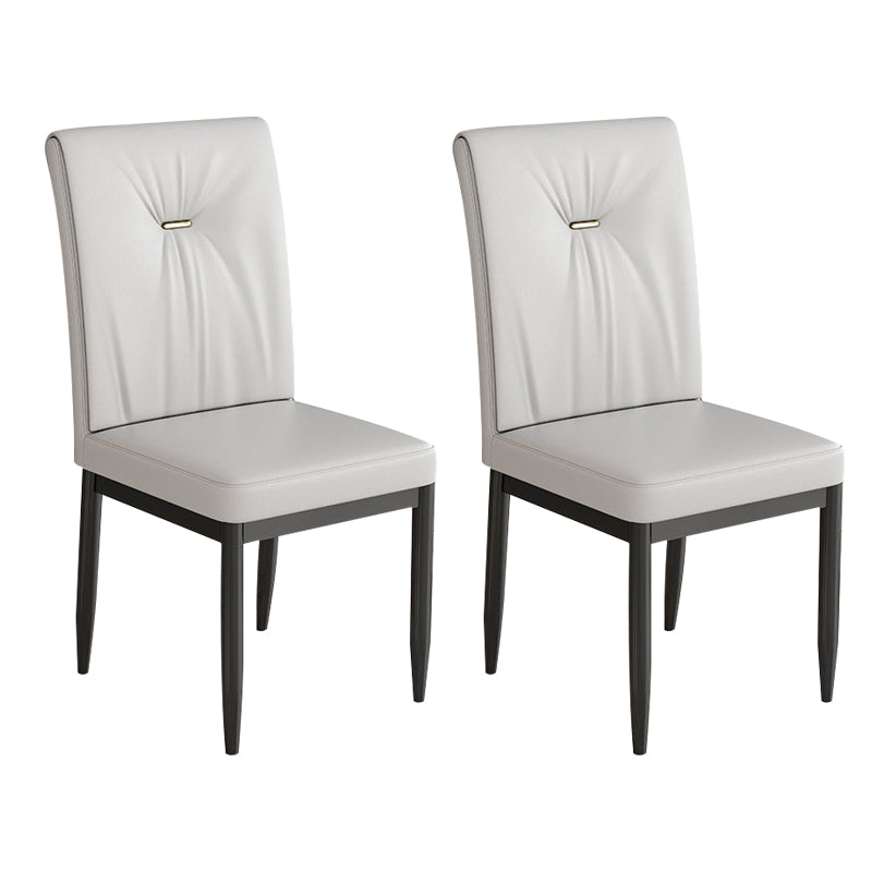 Leather Dining Chair Upholstered Home Dining Armless Side Chair
