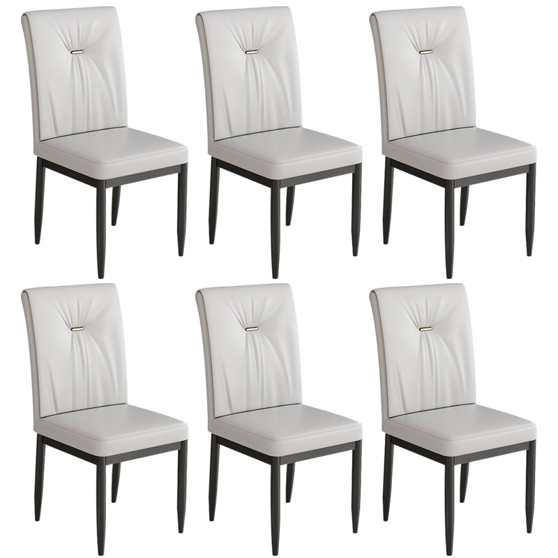 Leather Dining Chair Upholstered Home Dining Armless Side Chair