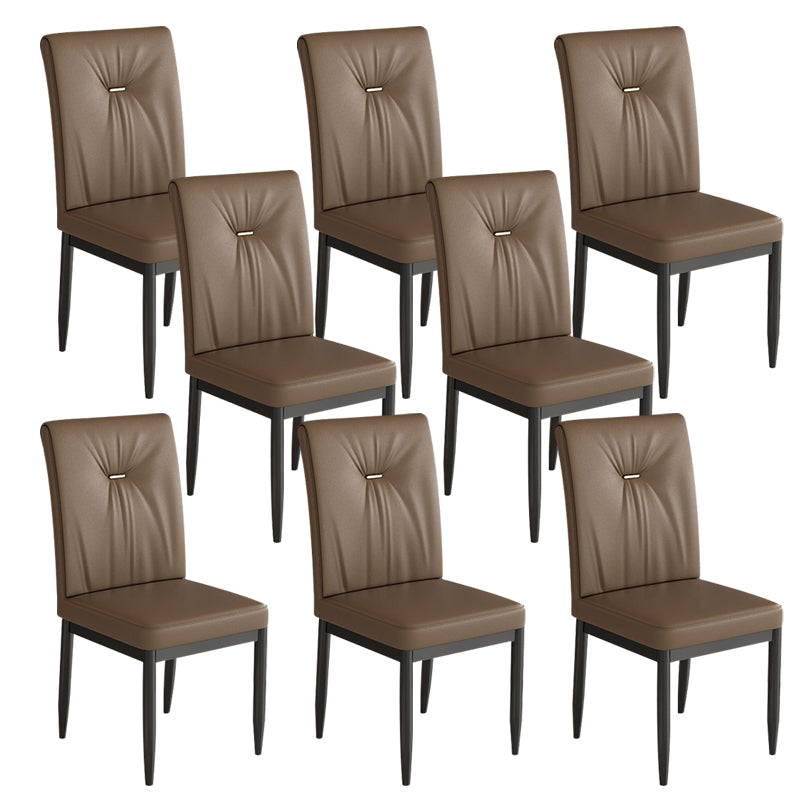 Leather Dining Chair Upholstered Home Dining Armless Side Chair