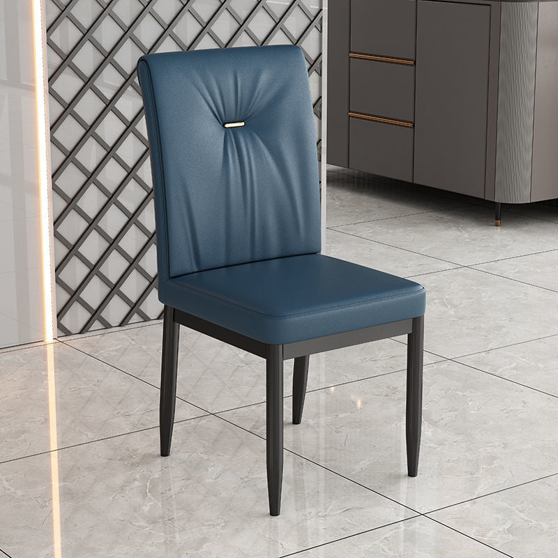 Leather Dining Chair Upholstered Home Dining Armless Side Chair