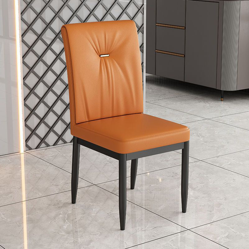 Leather Dining Chair Upholstered Home Dining Armless Side Chair