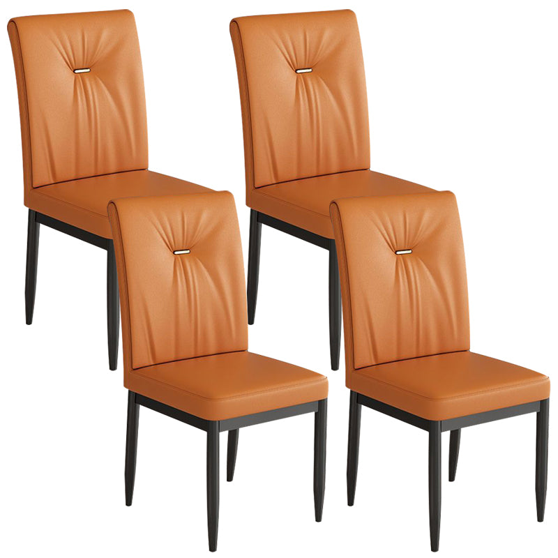 Leather Dining Chair Upholstered Home Dining Armless Side Chair