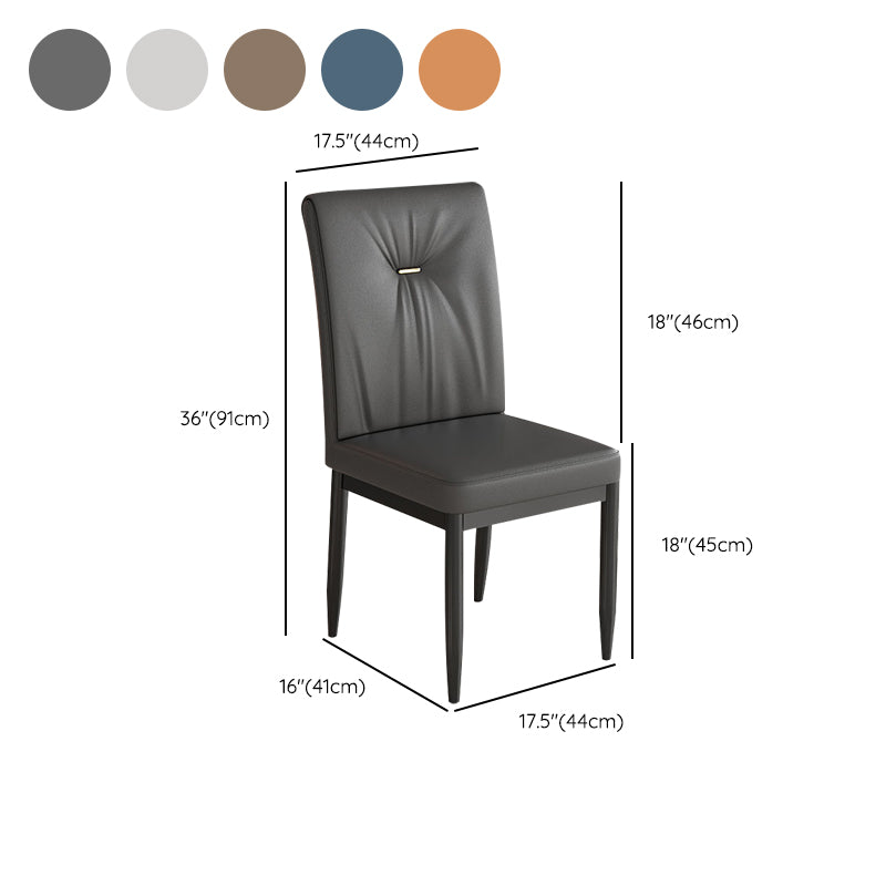 Leather Dining Chair Upholstered Home Dining Armless Side Chair