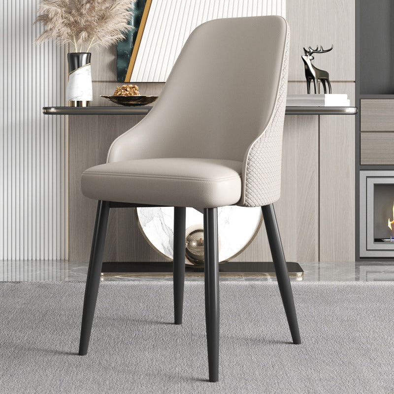 Faux Leather Modern Dining Chairs Parsons Arm Chair for Dining Room