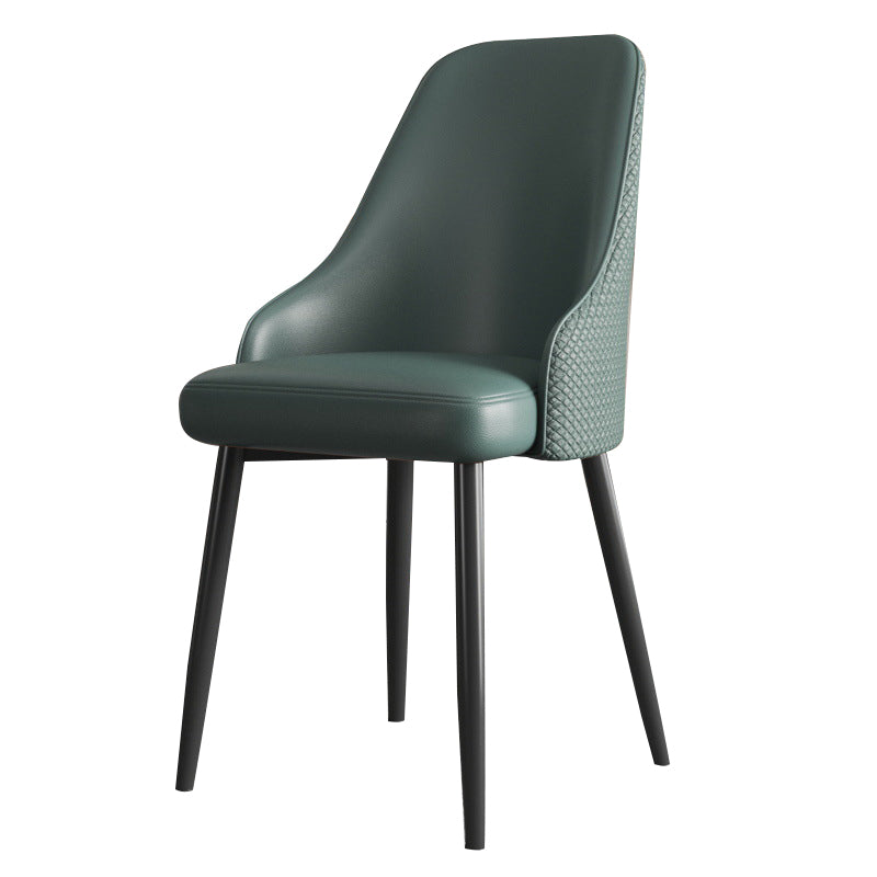 Faux Leather Modern Dining Chairs Parsons Arm Chair for Dining Room