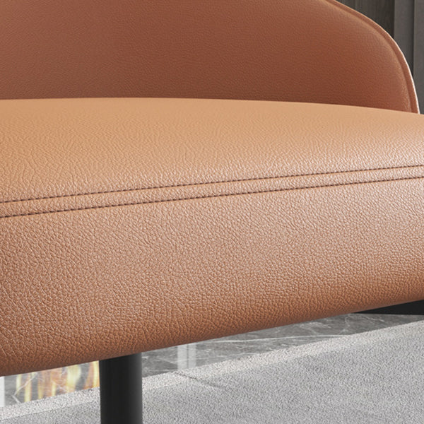 Faux Leather Modern Dining Chairs Parsons Arm Chair for Dining Room