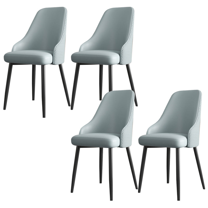 Faux Leather Modern Dining Chairs Parsons Arm Chair for Dining Room