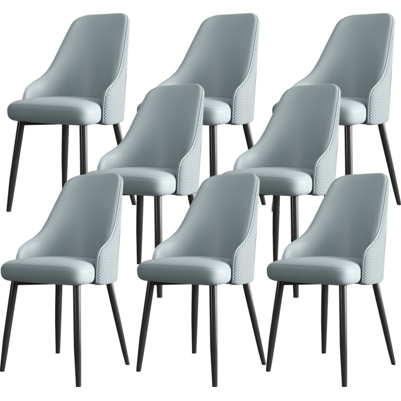 Faux Leather Modern Dining Chairs Parsons Arm Chair for Dining Room