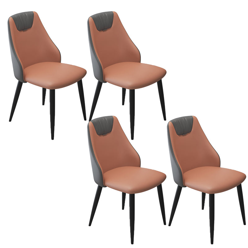 Faux Leather Industrial Chair Parsons Arm Chair for Dining Room