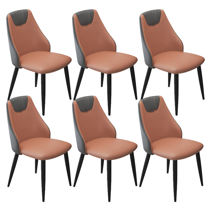 Faux Leather Industrial Chair Parsons Arm Chair for Dining Room