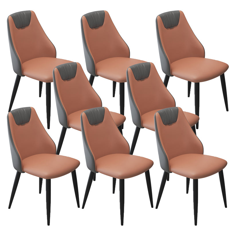 Faux Leather Industrial Chair Parsons Arm Chair for Dining Room