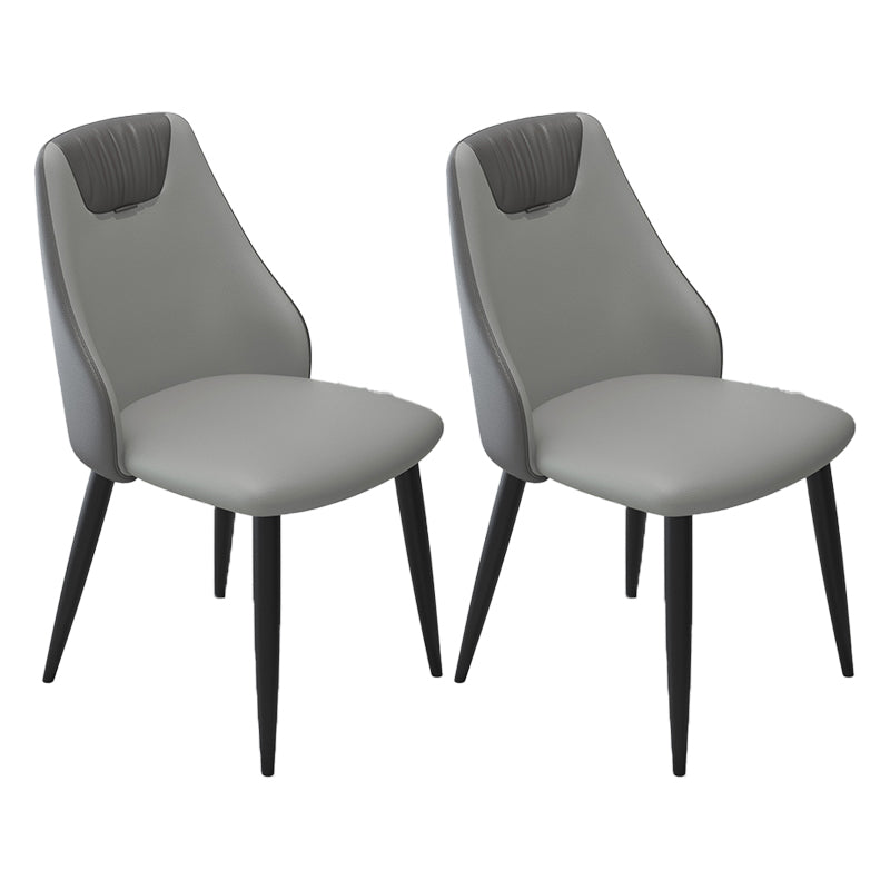 Faux Leather Industrial Chair Parsons Arm Chair for Dining Room