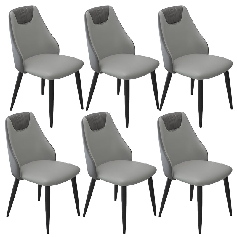 Faux Leather Industrial Chair Parsons Arm Chair for Dining Room