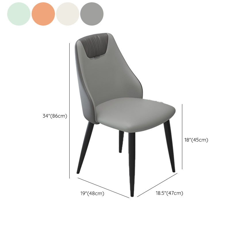 Faux Leather Industrial Chair Parsons Arm Chair for Dining Room