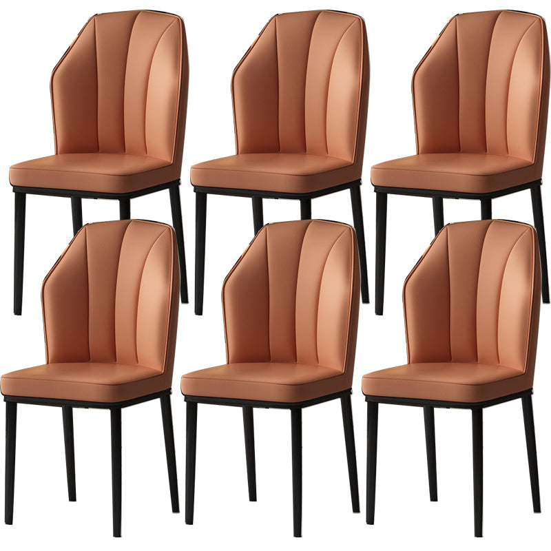 Faux Leather Side Chair Wingback Armless Chair for Dining Room