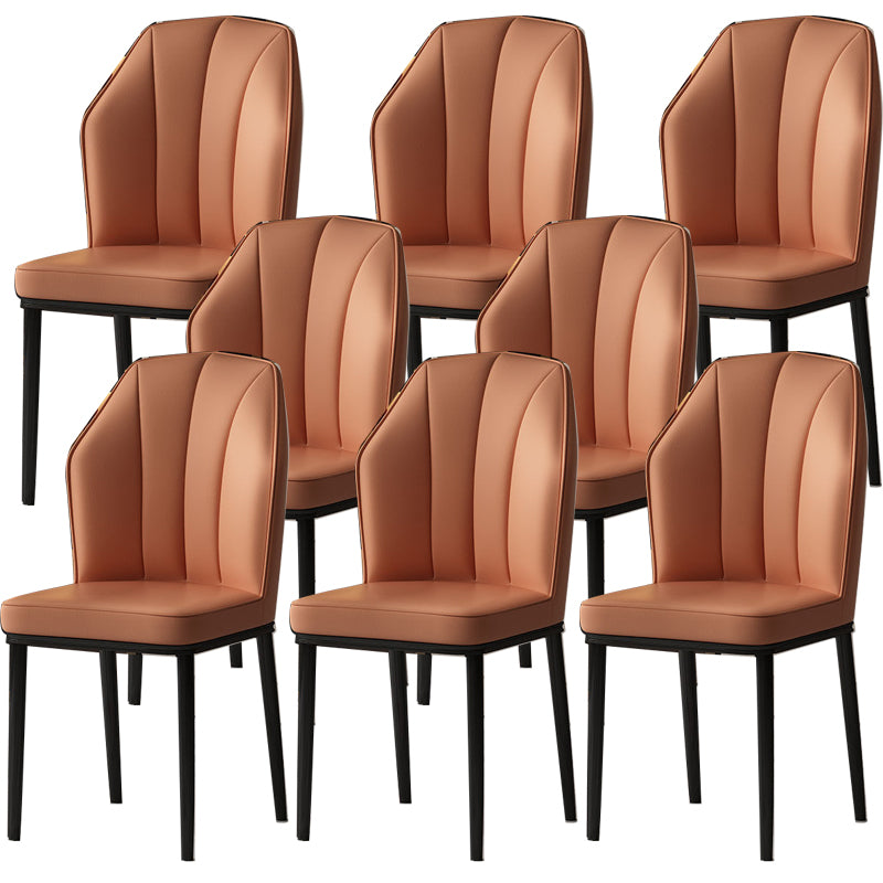 Faux Leather Side Chair Wingback Armless Chair for Dining Room