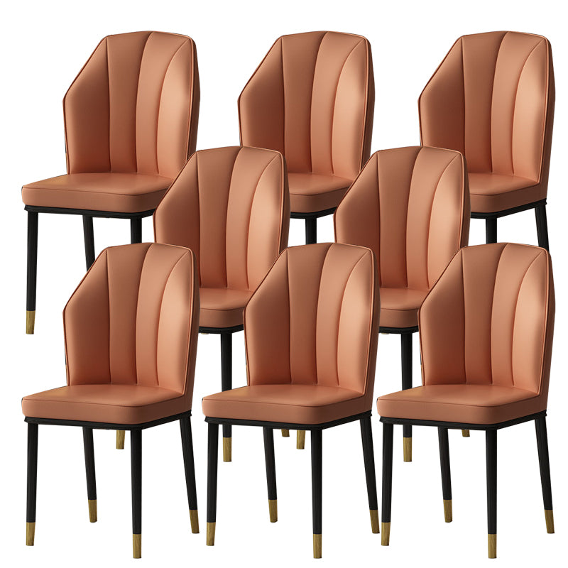 Faux Leather Side Chair Wingback Armless Chair for Dining Room