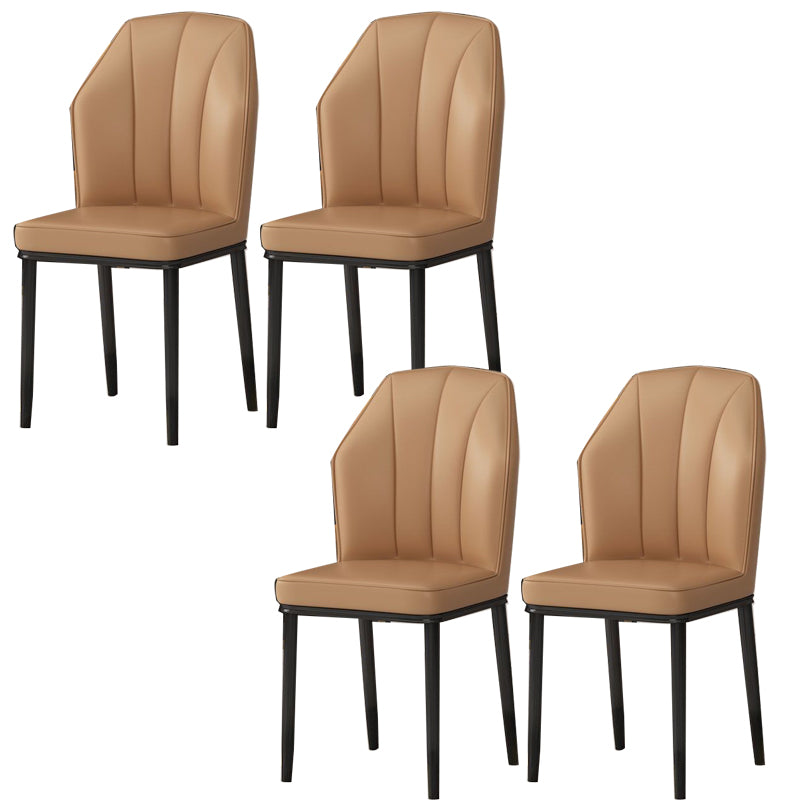Faux Leather Side Chair Wingback Armless Chair for Dining Room