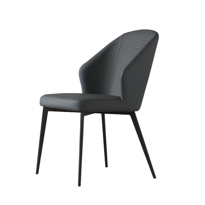 Kitchen Modern Wingback Parsons Chair Armless Dining Chairs in Black Legs
