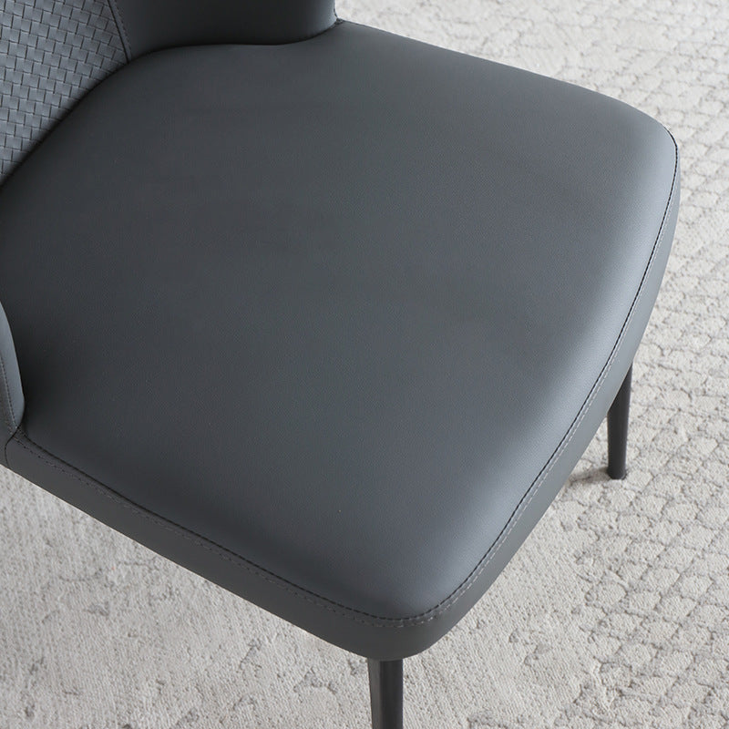 Kitchen Modern Wingback Parsons Chair Armless Dining Chairs in Black Legs