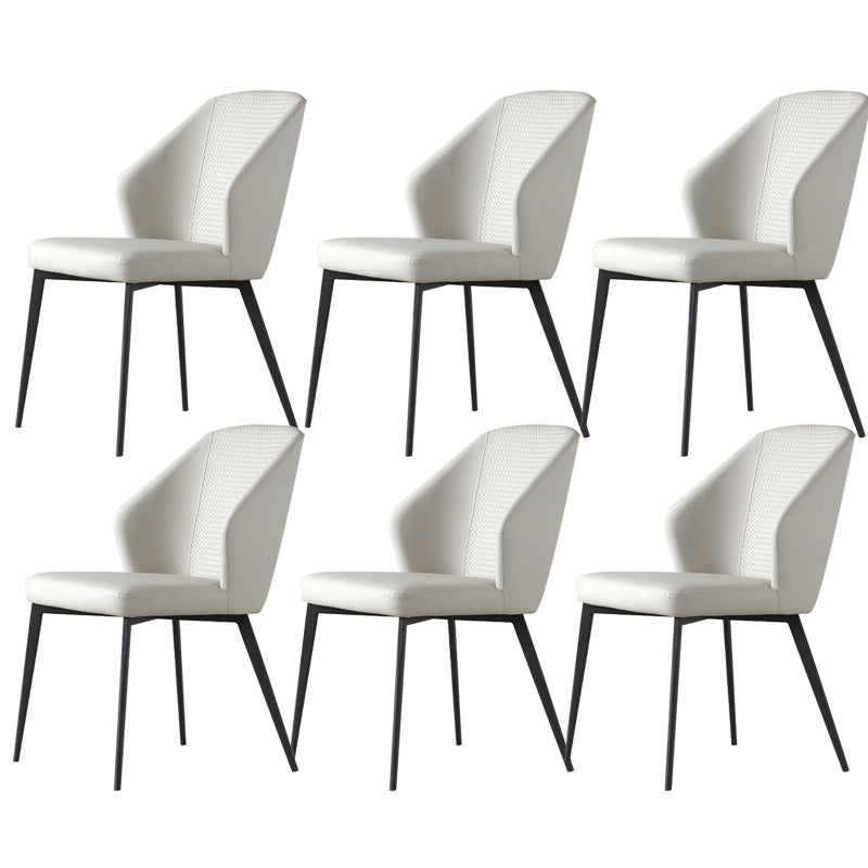 Kitchen Modern Wingback Parsons Chair Armless Dining Chairs in Black Legs