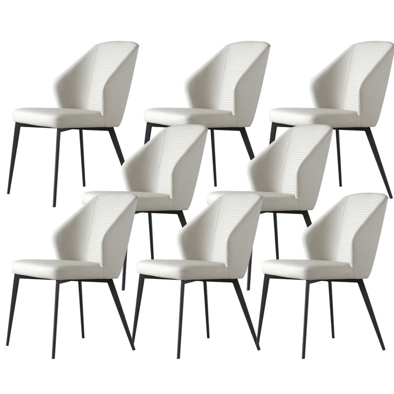 Kitchen Modern Wingback Parsons Chair Armless Dining Chairs in Black Legs