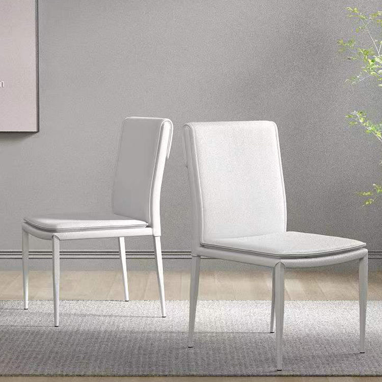 Kitchen Armless Metal Dining Chairs Home Side Chair with Upholstered